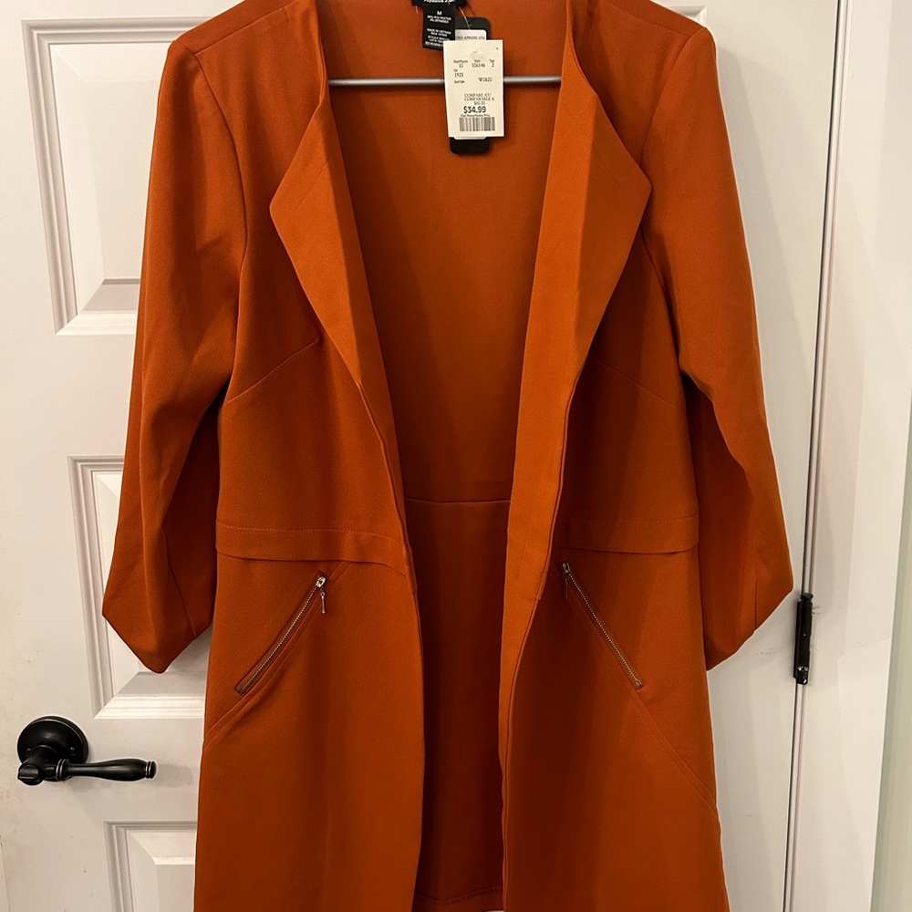 Soho Apparel Orange Trench Coat Lightweight Classic